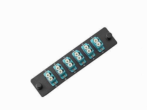 Miniatura 7 de SpeedyFiberTX Paquete de 1 panel de conexión de fibra compatible con LGX, 12 fibras, cargado con adaptadores de acopladores Aqua LC, 12 puertos de