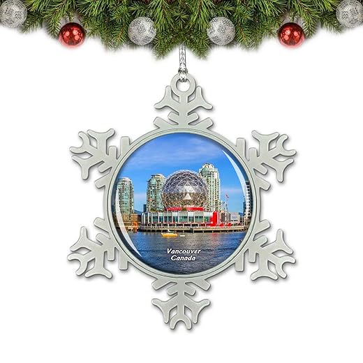 Canada Vancouver Christmas Ornament Tree Decoration Crystal Metal Souvenir Gift