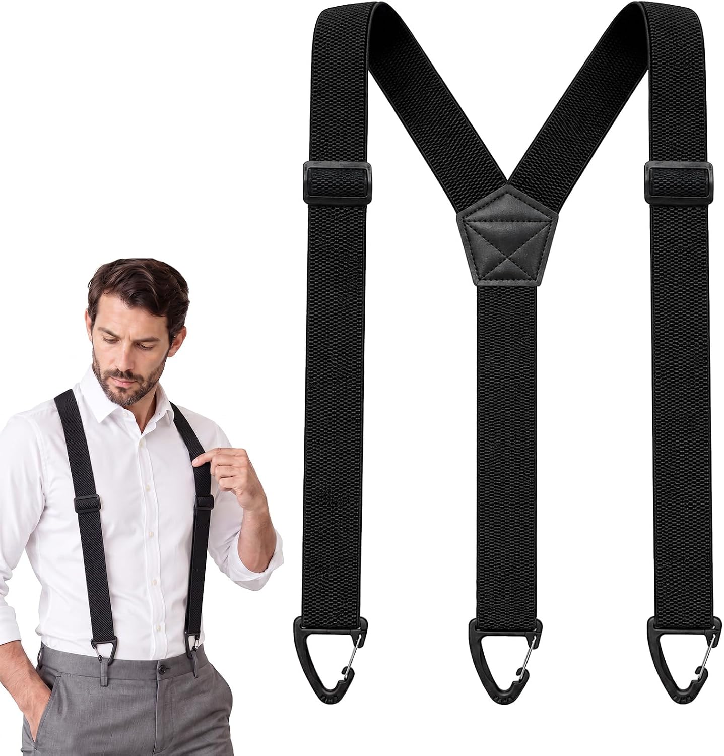 Tohddov Heavy Duty X-Back Hidden Adjustable Suspenders for Men