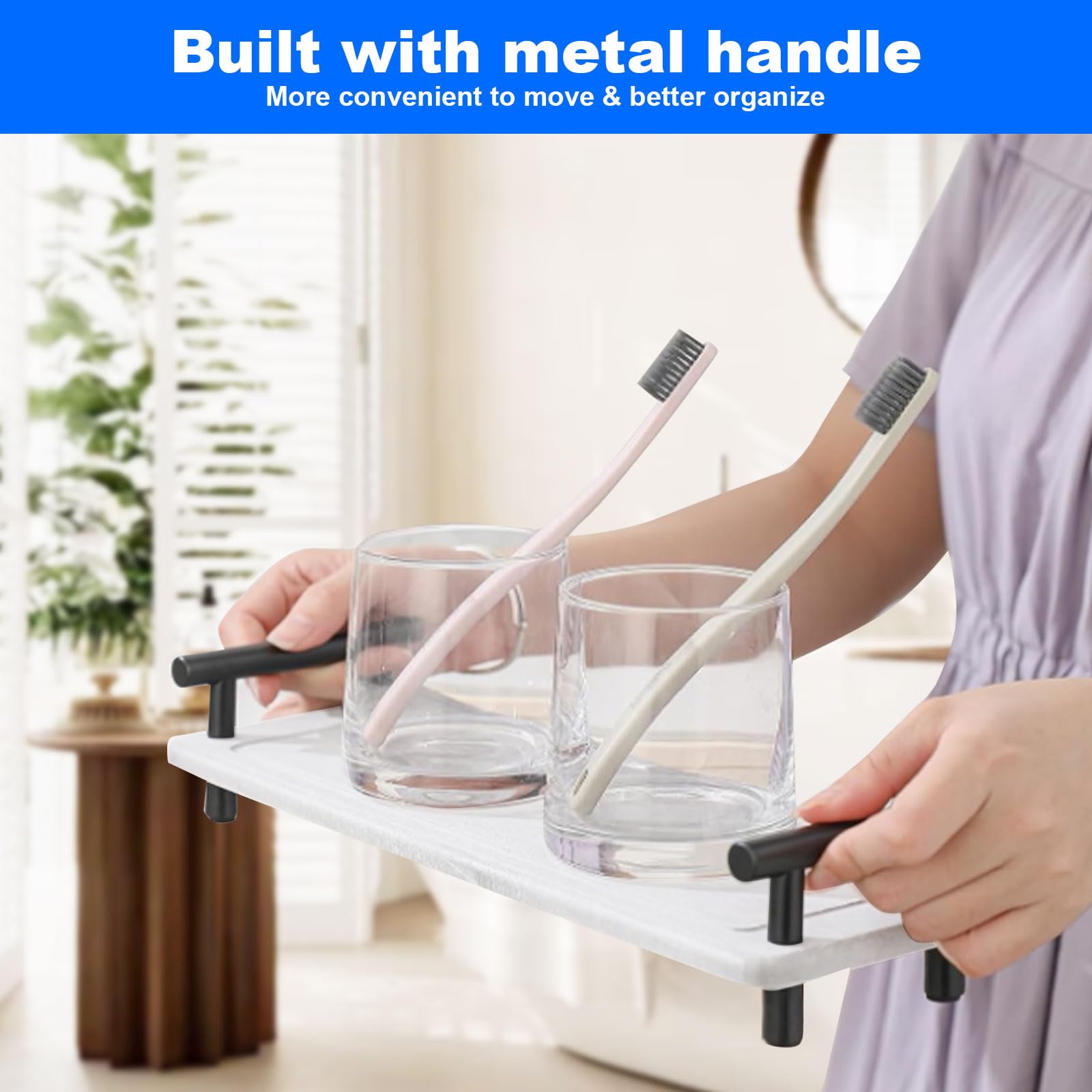 Vassoio Organizer In Pietra Di Diatomee Ad Asciugatura Rapida – Portaoggetti Per Lavello Bagno E Cucina, Assorbe L'acqua Istantaneamente
