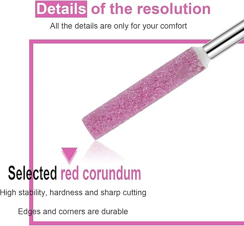 Miniatura 3 de Weewooday 50 brocas de afilador de motosierra con caja, brocas de afilado de motosierra, lima de piedra, herramienta de pulido para sierra de