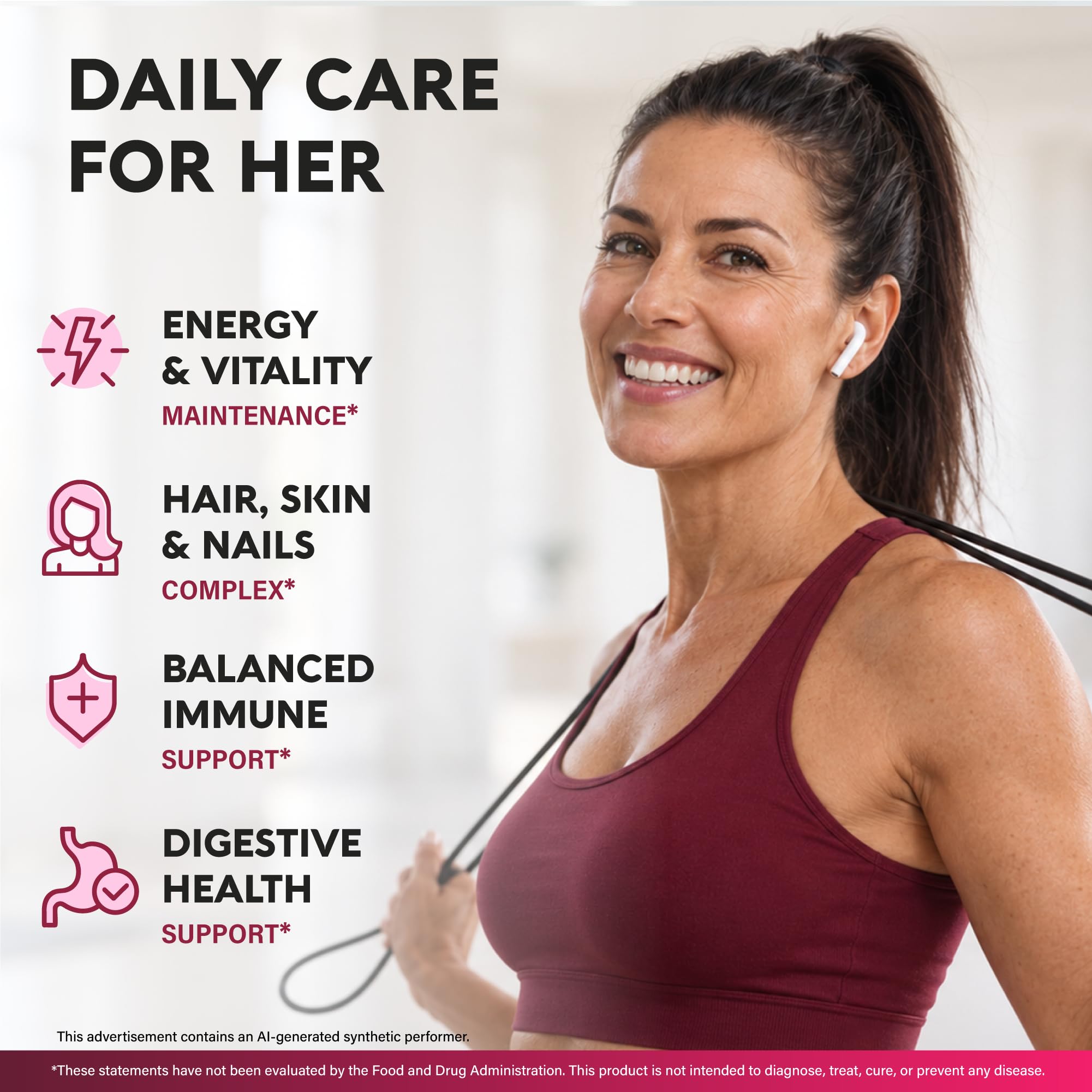Multivitamin for Women 47in1 - B Complex, Biotin, D3 & K2, Iron - 90 Caps — Amazon image 3