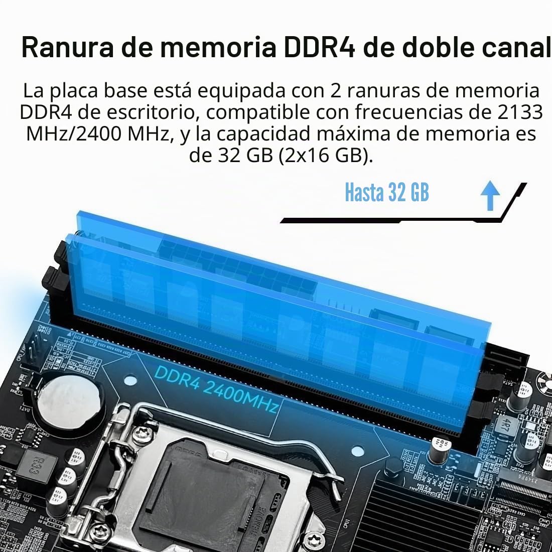 SHANGZHAOYUAN - Placa base LGA 1151 H110 Gaming para Intel 6-9th Gen Core i3/i5, Pentium, Celeron Series, DDR4, PCIe 3.0/2.0, NVME/NGFF M.2, SATA 6 Gbps, VAG, compatible con HDMI