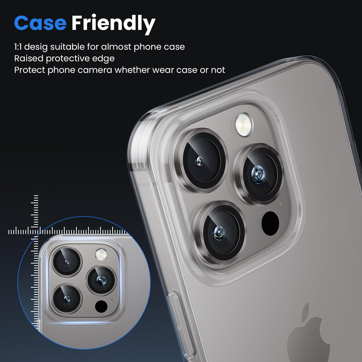 WSKEN iPhone 16 Pro Max/iPhone 16 Pro için Kamera Koruması - 9H Sertlik Çizilmeye Dayanıklı Kabarcık İçermez, HD Sertleştirilmiş Kamera Metal Cam Panzer Koruma Cam Ekran Koruyucu Folyo, Cep Telefonu
