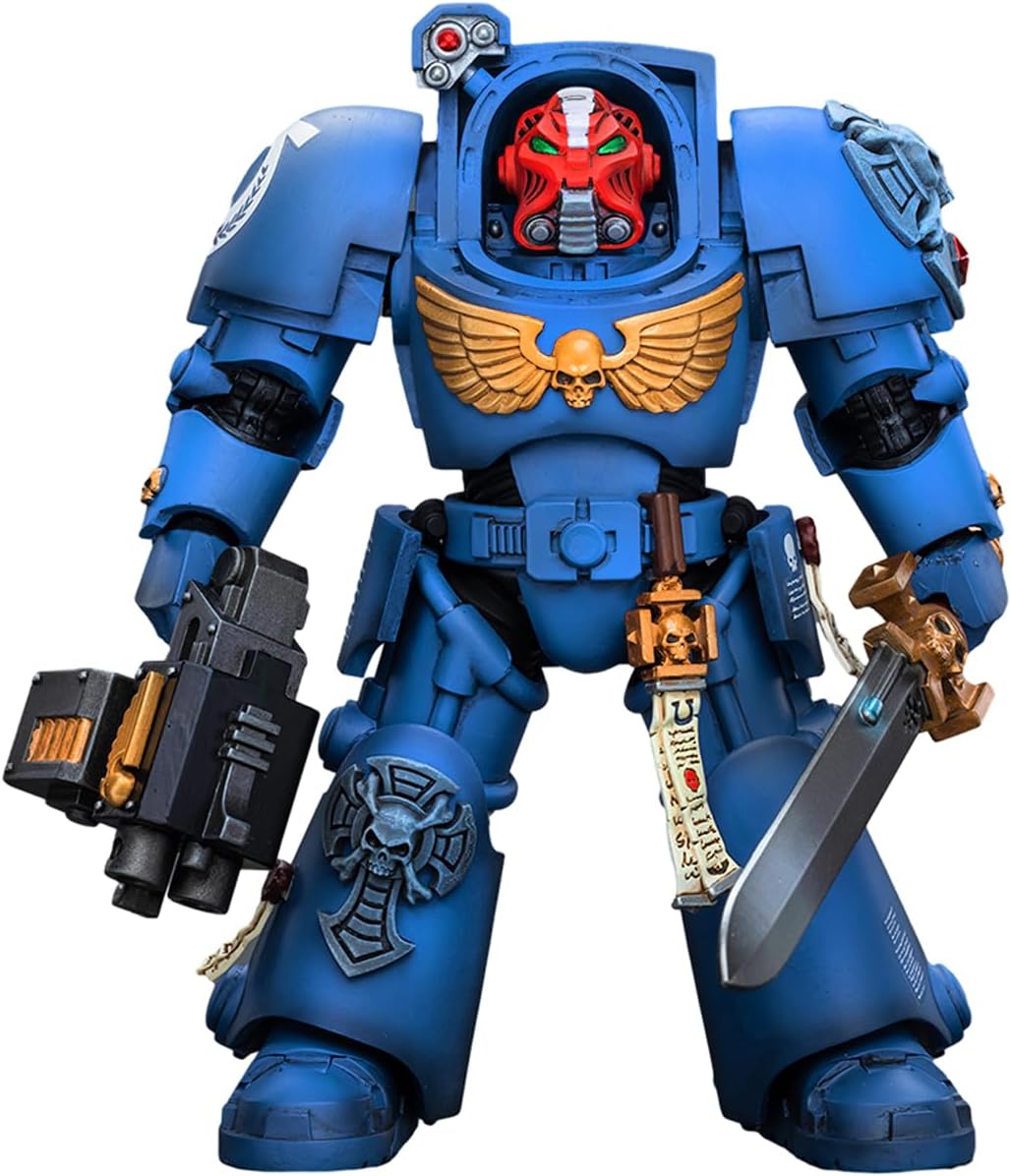 JOYTOY Warhammer 40,000 1/18 Action Figure Ultramarines Terminator Squad Sergeant with Power Sword and Teleport Homer Collection Model Birthday Gifts