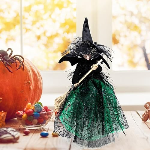 Miniatura 8 de PRETYZOOM Muñeco de bruja para decoración de Halloween, decoración espeluznante para árbol colgante, centros de mesa, recuerdos de fiesta