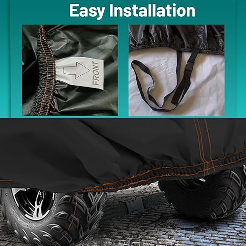 Miniatura 7 de 2-UP ATV Cover Large 4 Wheeler Quad Bike Storage Cover Heavy Duty 420D,Outdoor Waterproof Windproof for CFMOTO Cforce,Polaris Sportsman,Can am