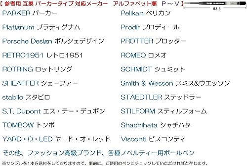 Miniatura 7 de BK0.5 Compatible Parker G2 Tipo Gel Tinta Recarga Pelican FiberCastle Visconti Monte Grappa Monte Delta Fisher Marlen Omas