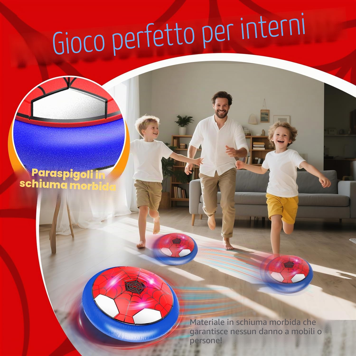 POPERFUN Pallone Calcio Fluttuante con luci LED, Hover Soccer Ball Giochi di Calcio per Bambini 3 4 5 6 7 8 9 10 11 12 Anni Ragazzi Ragazze, Air Power Ball Compleanno Natale Regali