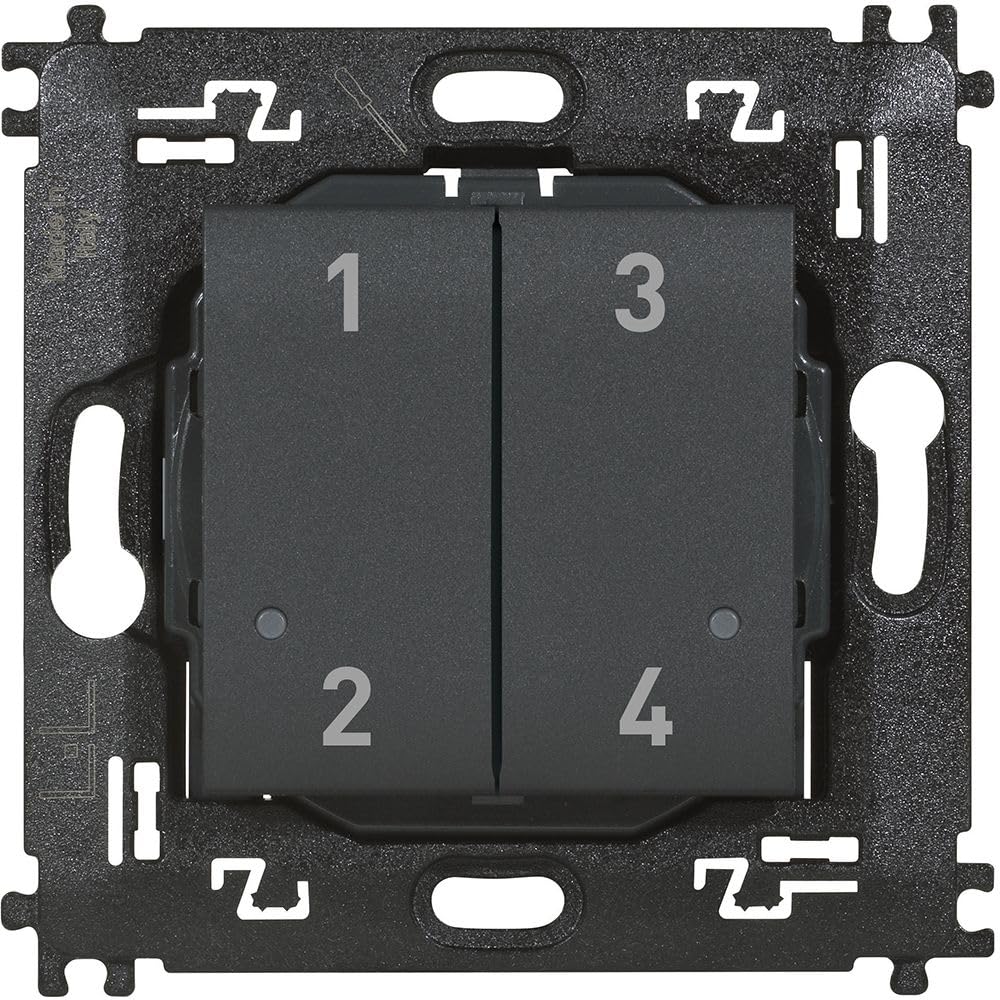 BTICINO Comando 4 Scenari Livinglight L4575CW, Comando Centralizzato per Luci, Tapparelle e Prese Smart, Interruttore WiFi con Batteria, Superficiale, Controllo da Remoto, Automazioni, Smart Home
