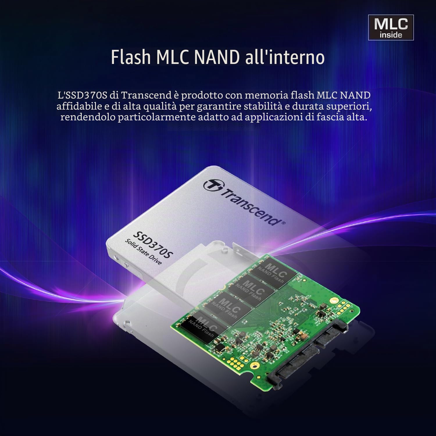 Transcend SSD interno da 32 GB SSD370S SATA III 6 Gb/s 2,5 pollici, memoria MLC NAND - TS32GSSD370S