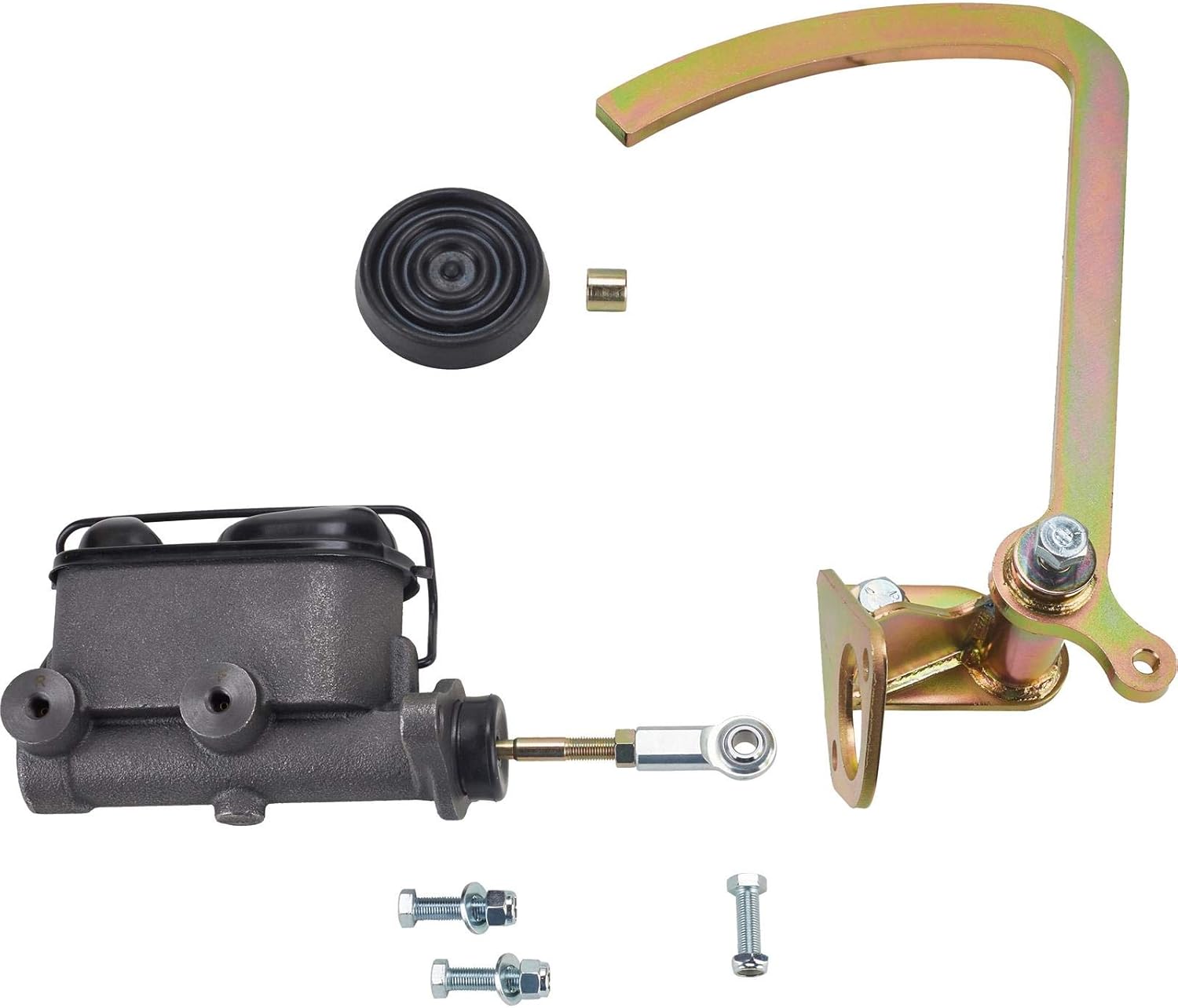 Speedway Motors Master Cylinder and Brake Pedal Assembly for Compatible with 1932 Ford Model T, Model A, 1” Bore Dual-Feed Cylinder with Frame Bracket & Adjustable Steel Pedal Arm
