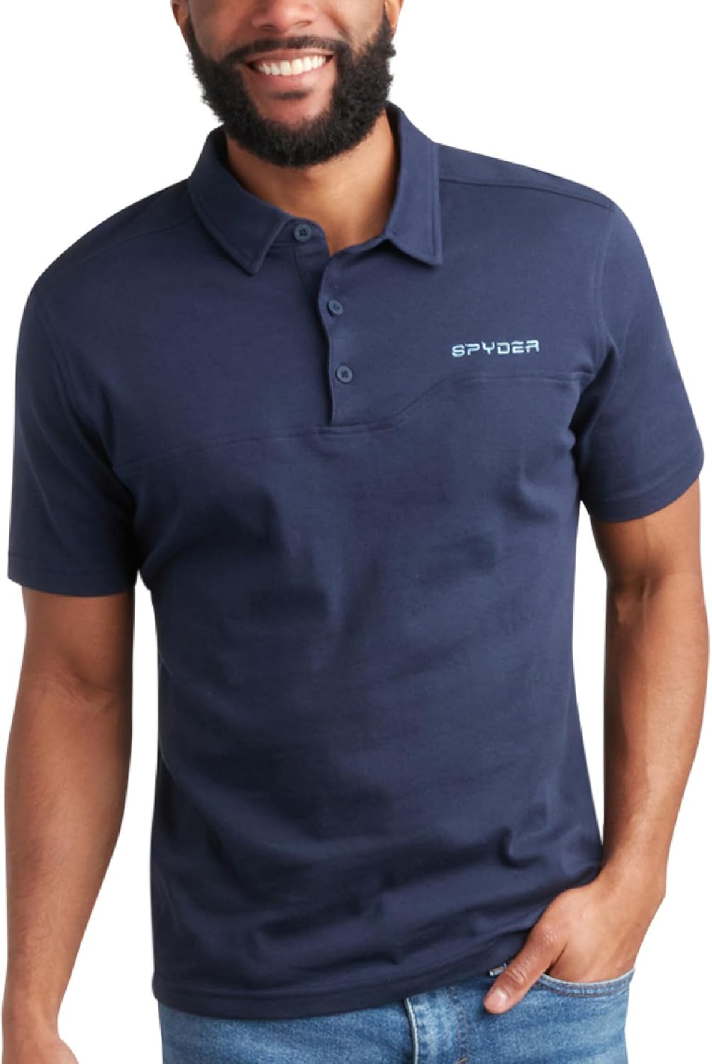 Spyder Mens Polo Shirts - Breathable Casual Cotton Short Sleeve Polo Shirt - Lightweight Collared Golf Shirts for Men