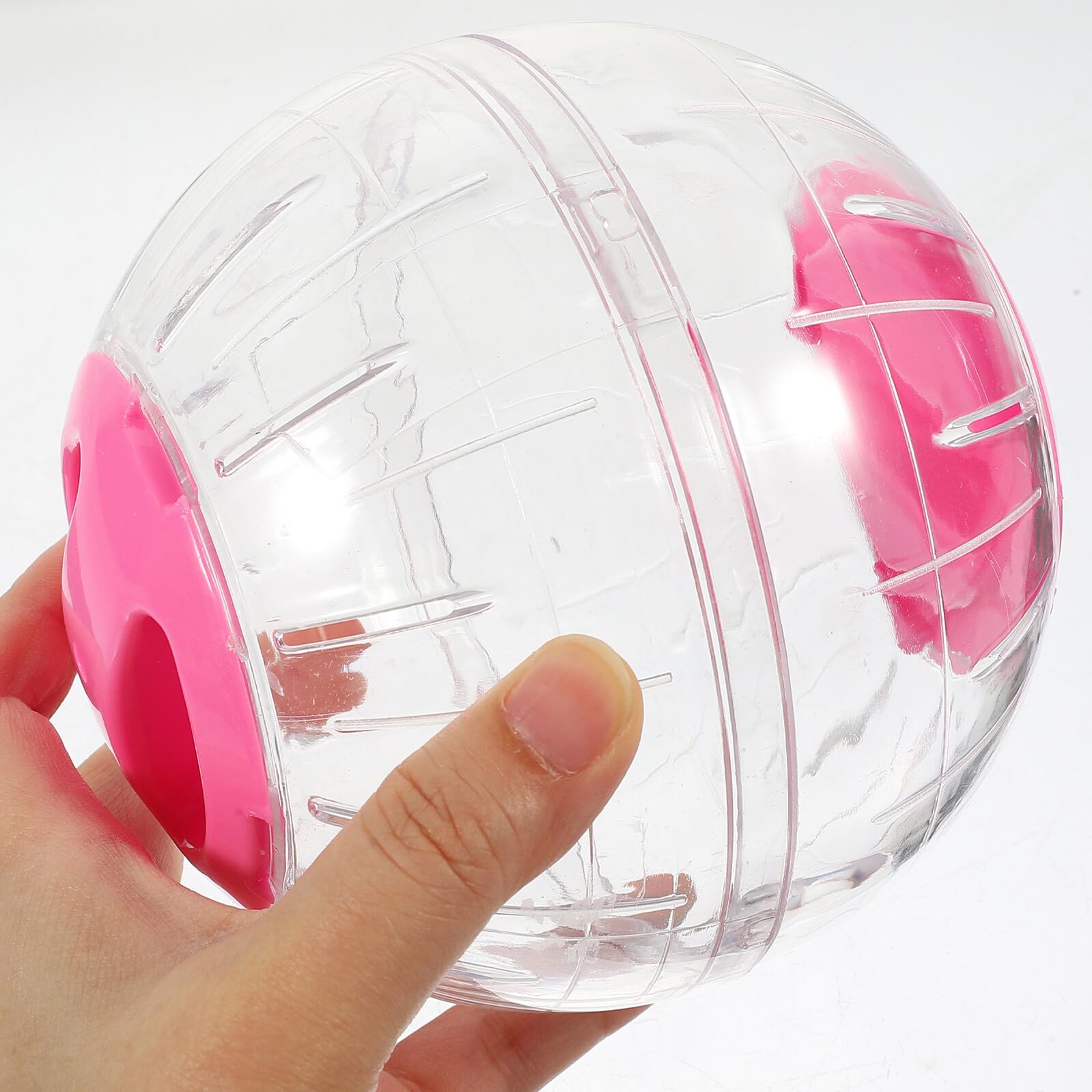 SHINEOFI 4 Piezas Bola para Hámster Transparente con Ventilación y Cierre Seguro Silencioso para Ejercicio de Pequeños Roedores Pack Unidades Colores Azul y Rosa
