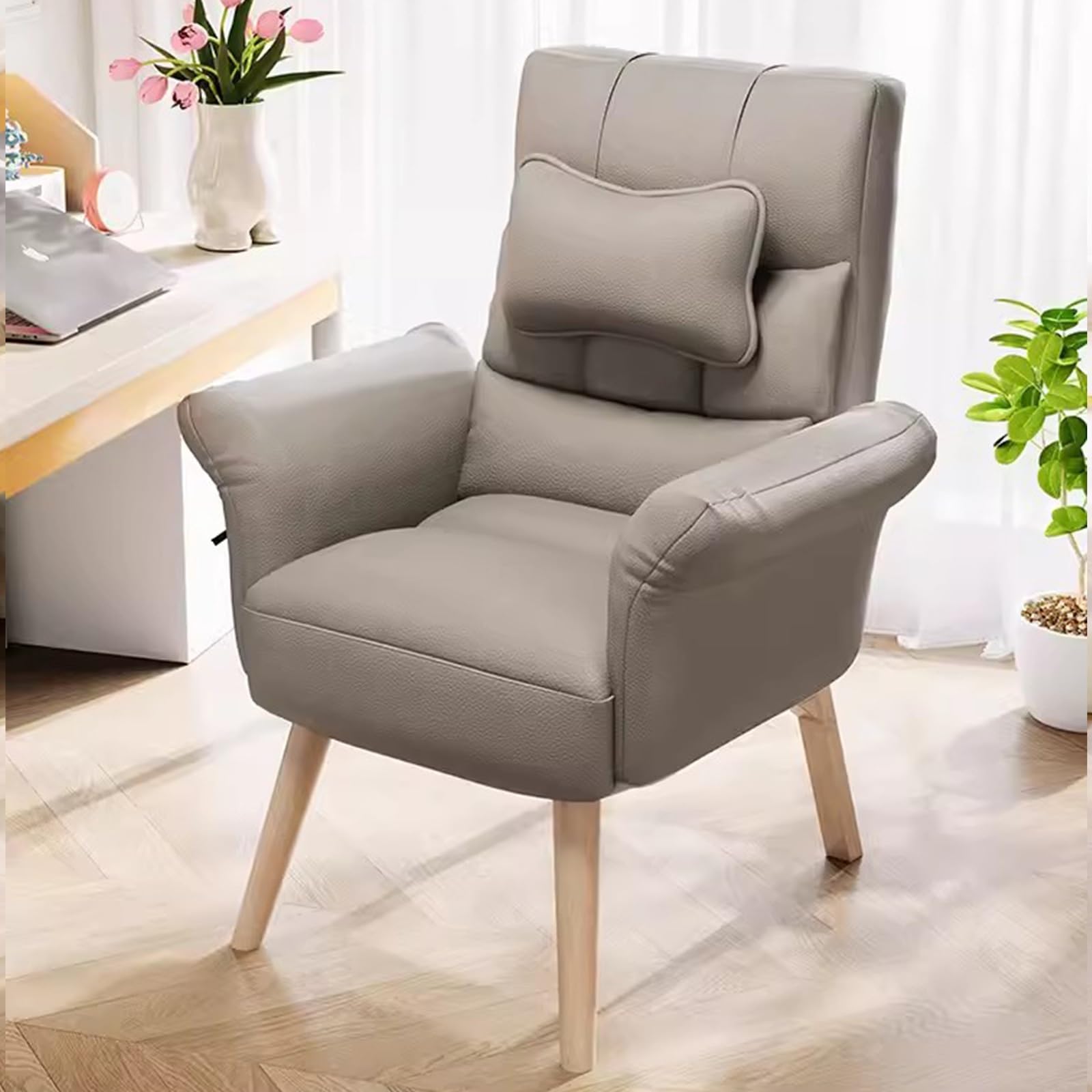 METTEOR Cuter Chair Adjustable High Back Recliner Modern Living Room Sofa Chair Office Chair with Lumbar Support table Armrests for Home and Work (Grey/B Einheitsgr??e)