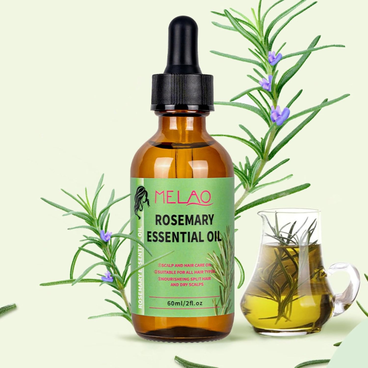 Organics Rosemary Mint Scalp & Hair Strengthening Oil for All Hair Types, 2 Ounce (2 FL Rosemary Mint Oil) - Image 8