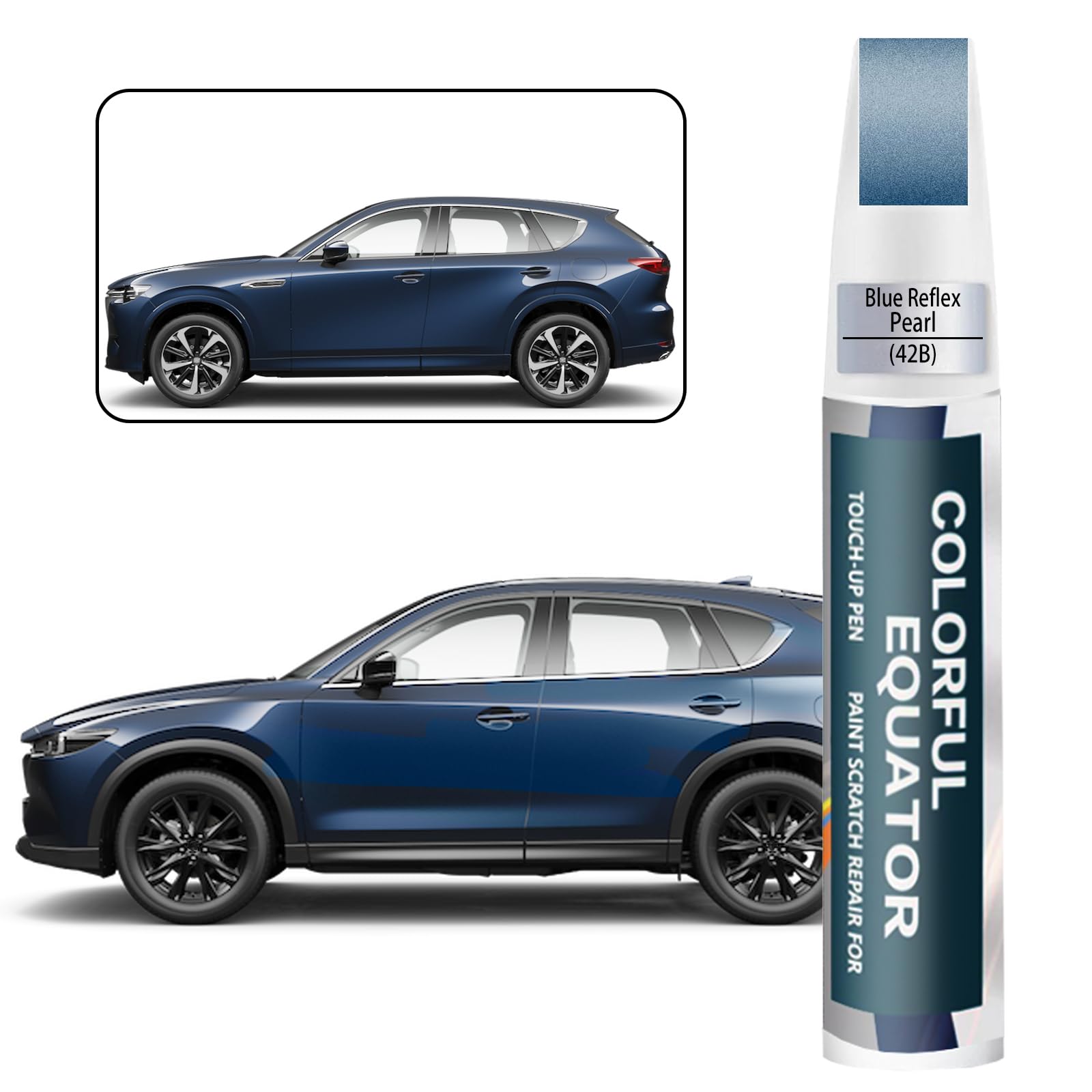 42B Blue Reflex Pearl Touch Up Paint for Mazda, Car Paint Pen Scratch Repair Two-In-One Touch Up Paint, Premium Car Scratch Remover for Deep Scratches