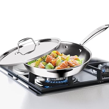 Milton Pro Cook Triply Stainless Steel Induction Fry Pan with Lid, 26 cm / 2.2 Litre