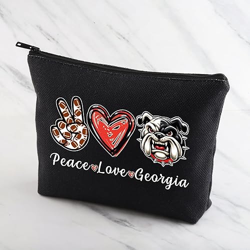 Miniatura 3 de MNIGIU GA Georgia Gift Peace Love Georgia - Bolsa de maquillaje para fanáticos del fútbol, regalo para amantes de los bulldogs, negro (Bulldog Black)