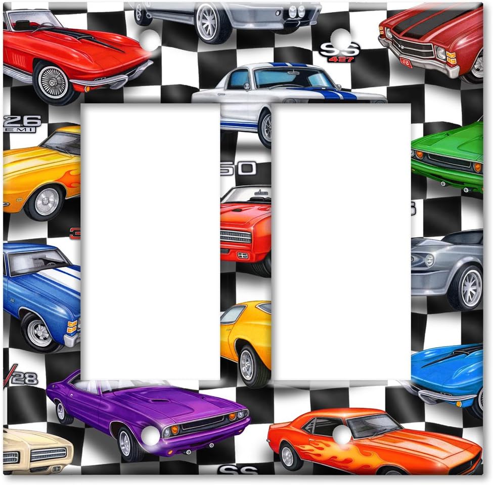 Art Plates – Placa de pared decorativa de metal con doble pandilla – Muscle Cars – Imagen de Dan Morris – (Hecho en Estados Unidos)