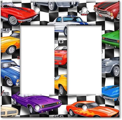Art Plates - Placa de pared decorativa de metal con doble pandilla - Muscle Cars - Imagen de Dan Morris - (Hecho en Estados Unidos)