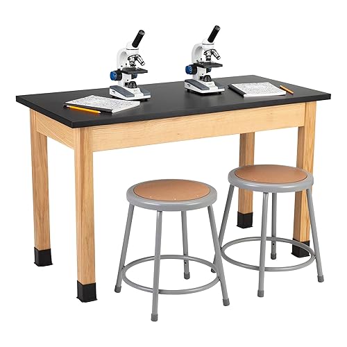 Miniatura 3 de Learniture con mesa de laboratorio científico superior resistente a químicos, 24 pulgadas de ancho x 48 pulgadas de largo, color negro