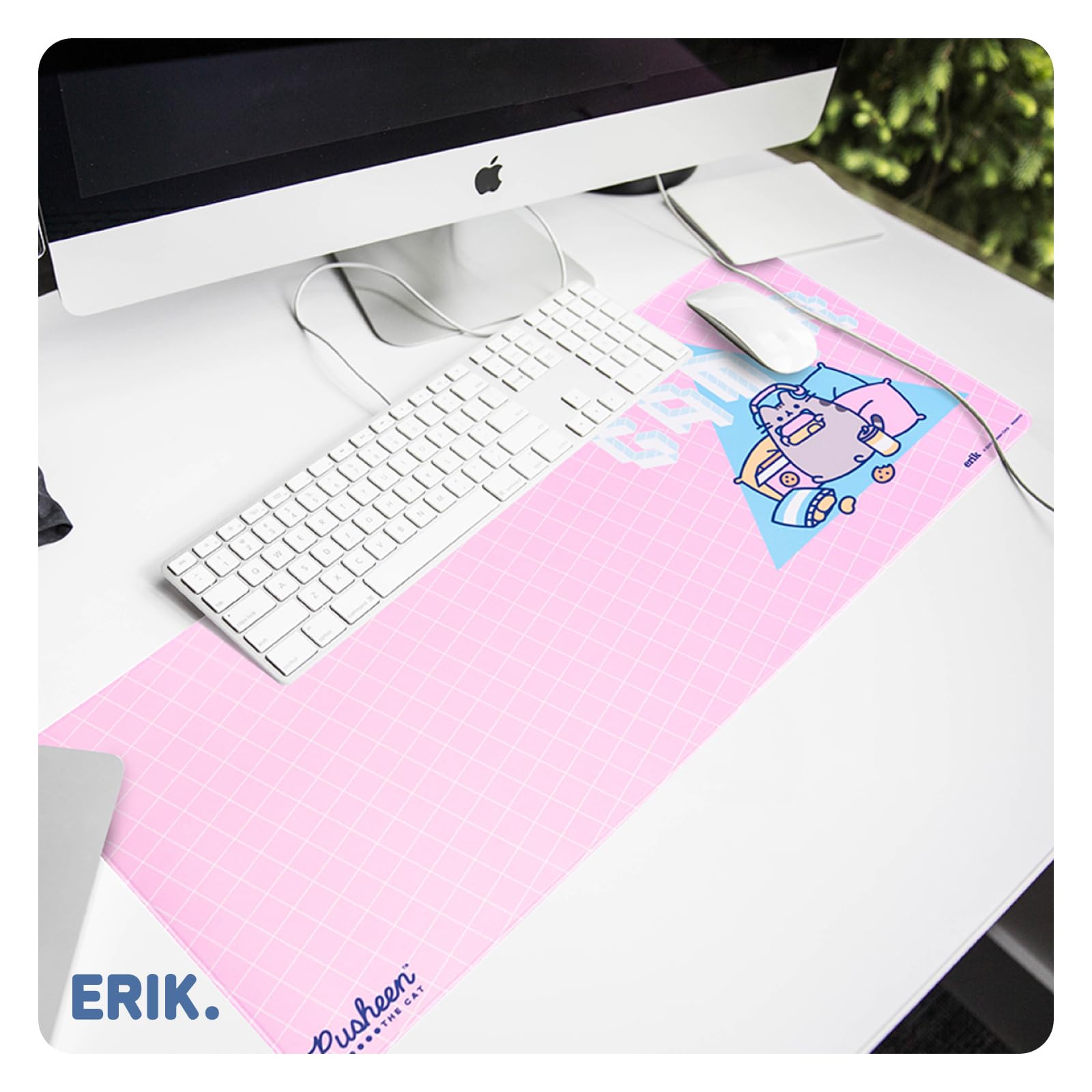 Tappetino Per Mouse Rosa Astratto – Grande 80x30 Cm, Antiscivolo, Bordi Cuciti, Impermeabile, Per Scrivania