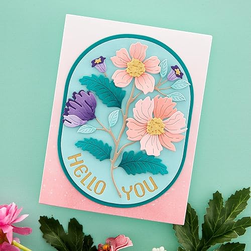 Miniatura 5 de SPELLBINDERS PAPERCRAFTS, INC Spellbinders - Colección de troqueles grabados, ovalada con estilo Hello You Floral, metal