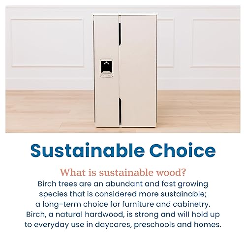 Vista 30 de ECR4Kids Refrigerador de cocina, juego de madera, natural