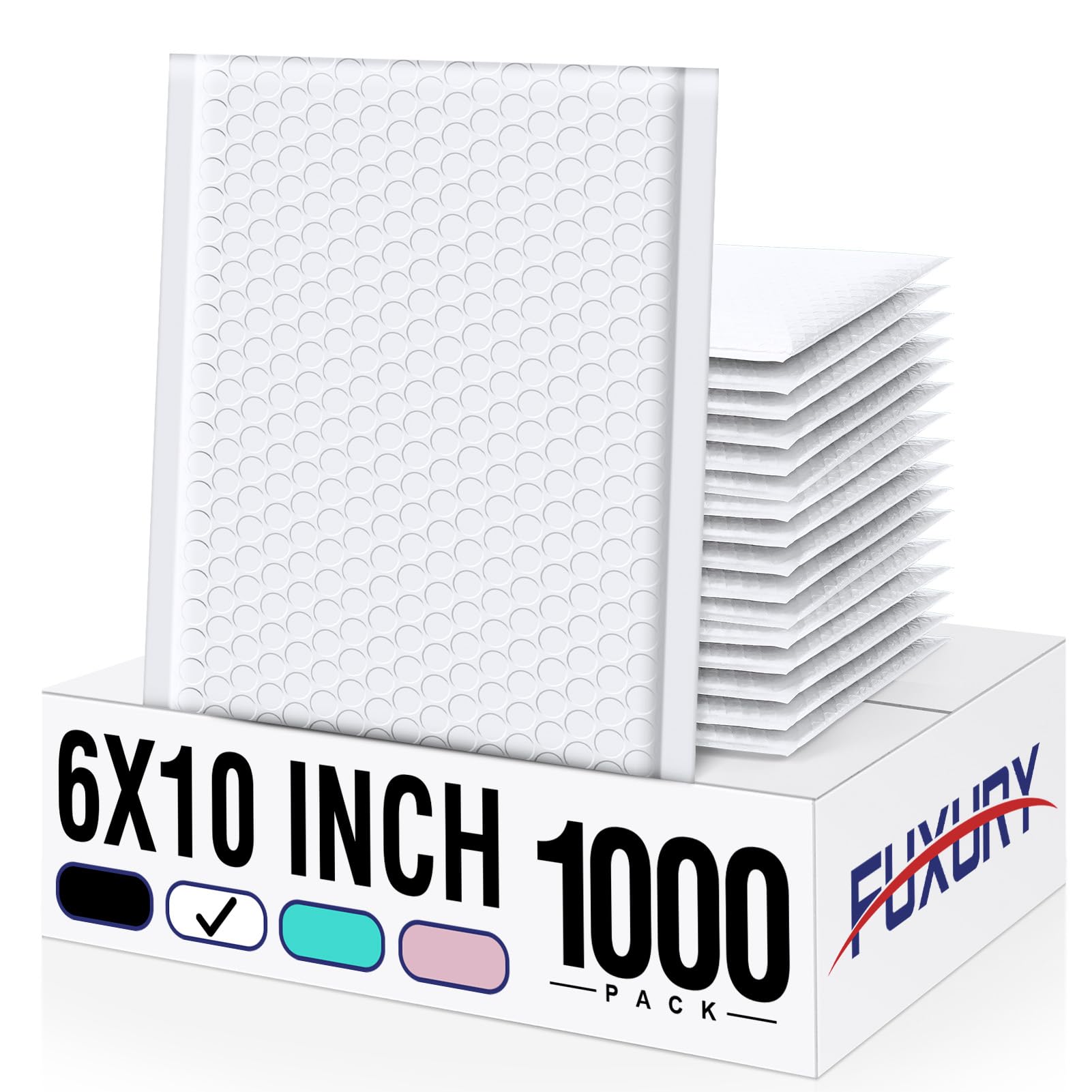 Fuxury Bubble Mailers 6x10" White Padded Envelopes 1000Pack
