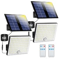 Faretto Led da Esterno Solare con Sensore di Movimento, Luce Solare Led Esterno con Telecomando
