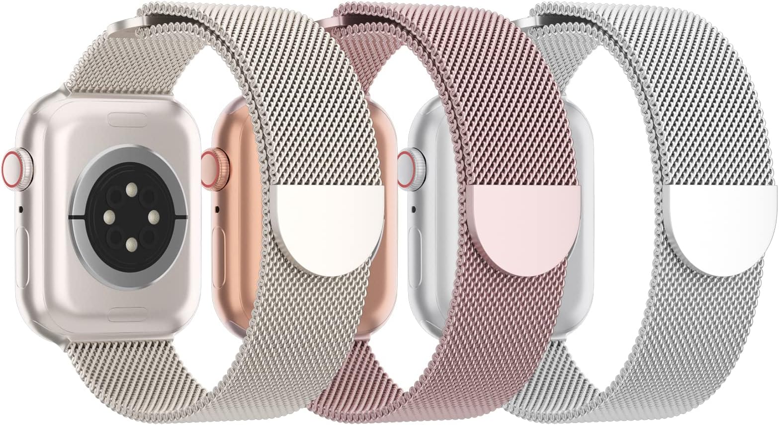 3 Pack Mesh Metal Band Compatible with Apple Watch Band 38mm 40mm 41mm 42mm 44mm 45mm 46mm 49mm, Stainless Steel Magnetic Loop Strap for iWatch Ultra 3 2 1 Series 11/10/9/8/SE/7/6/5/4/3 Men Women
