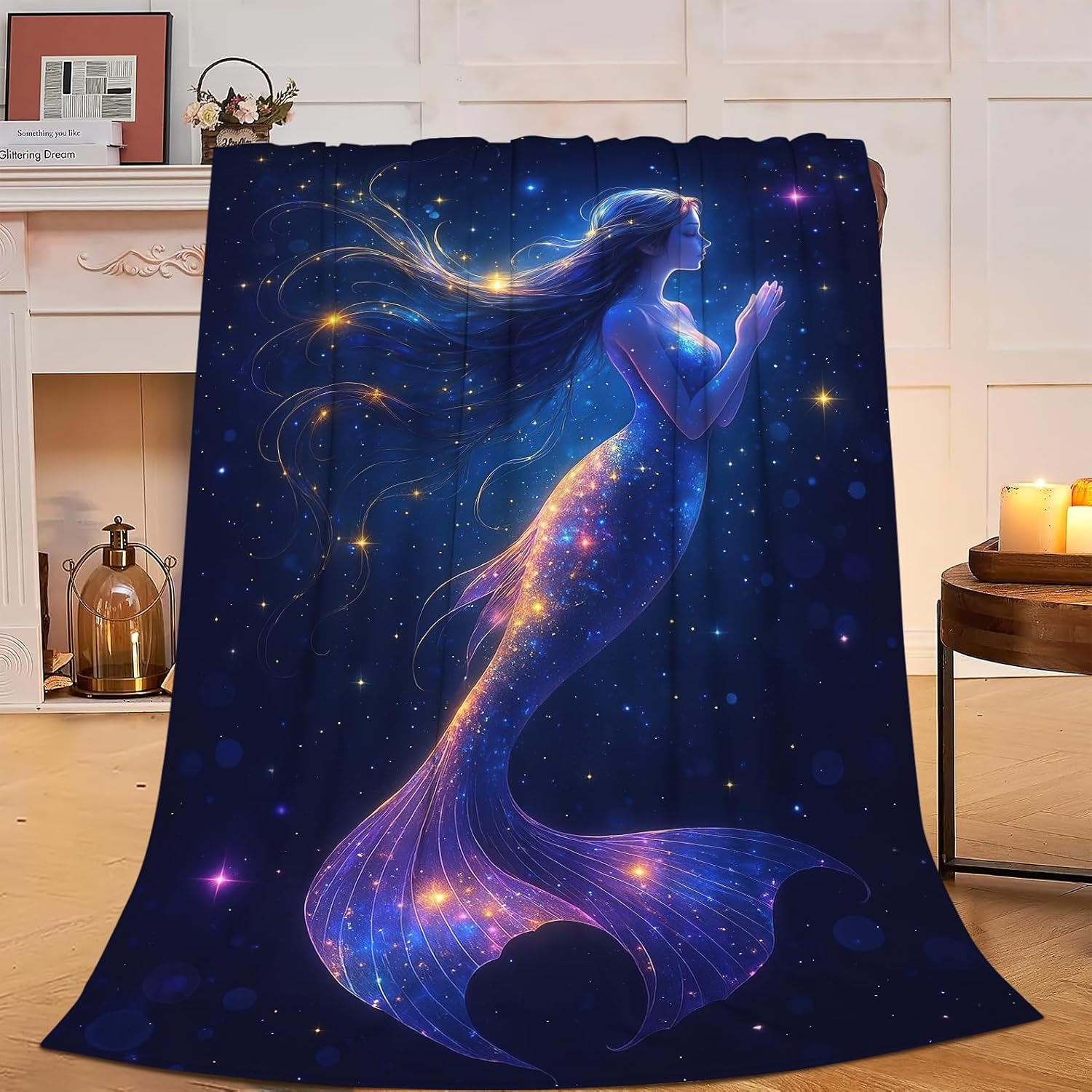 Mermaid Throw Blanket Soft Warm Cozy Mermaids Blankets Fuzzy Plush Fleece Mermaid Blanket Gifts for Couch Bed Sofa Home Decor 40''X50'' - Image 2