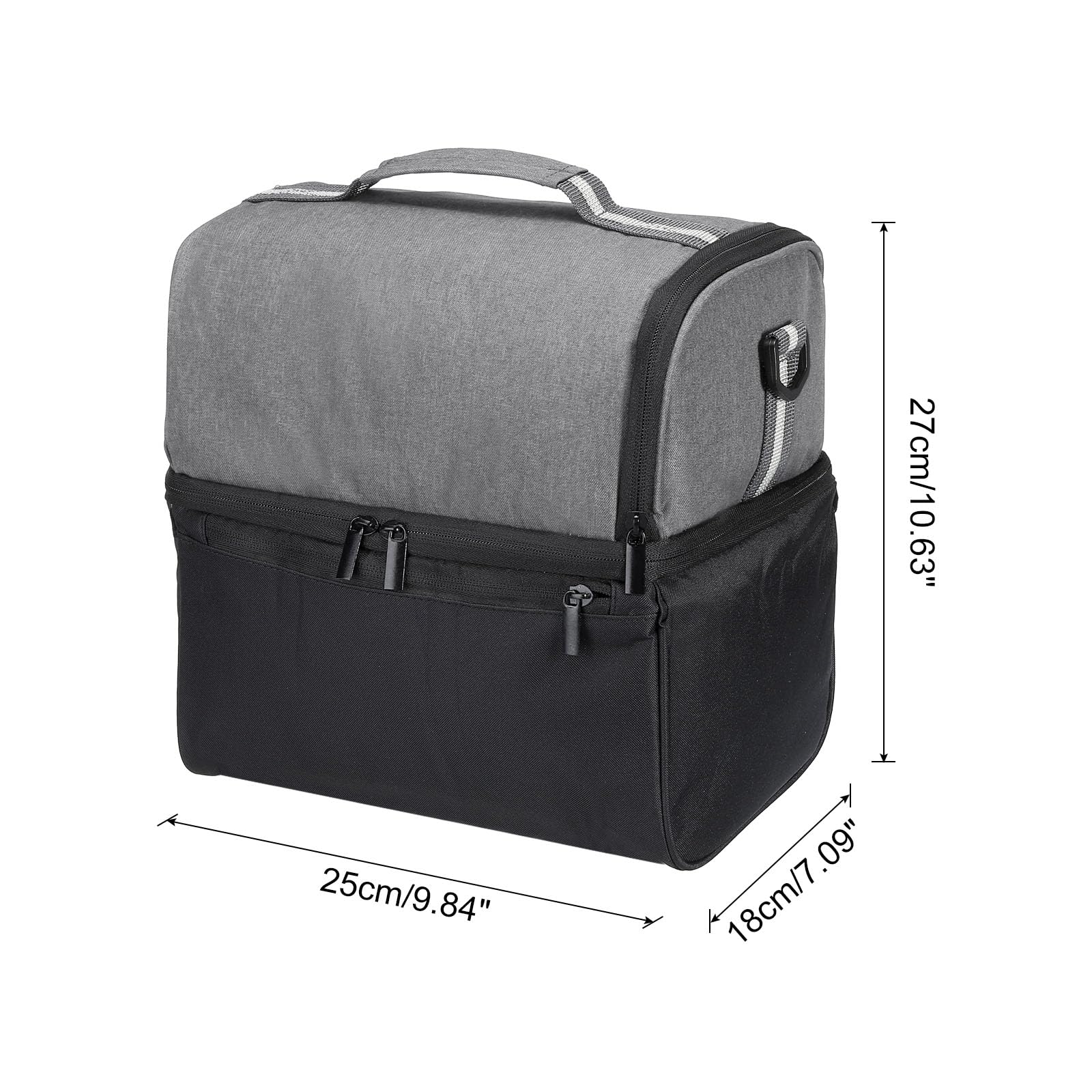 Sac à déjeuner isotherme en tissu Oxford imperméable, sac fourre-tout thermique portable, boîte à déjeuner, récipient alimentaire pour le travail, le bureau, le pique-nique en plein air, 26,7 x 18 x