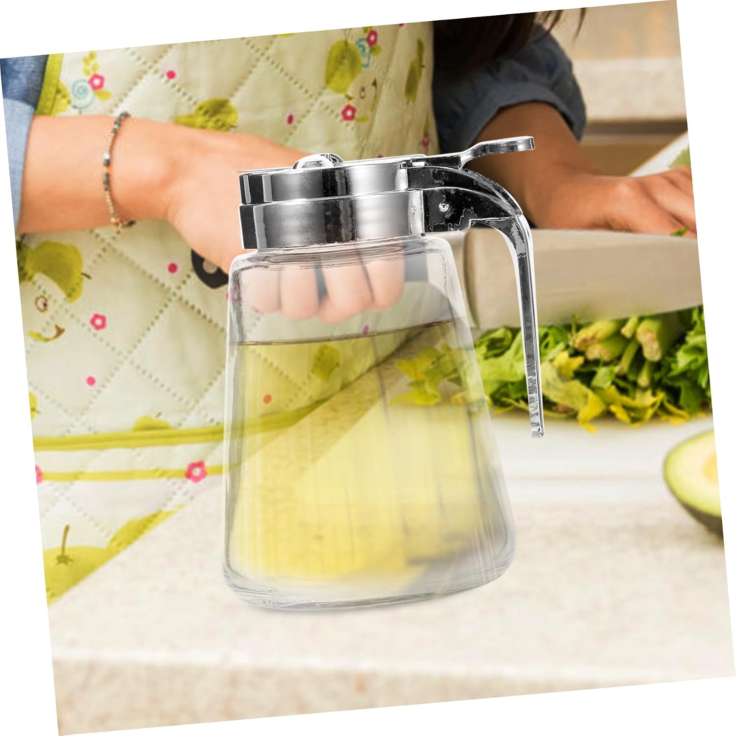 2pcs Glass Syrup Pump Dispenser Sugar Dispenser for Bar Leak Condiment