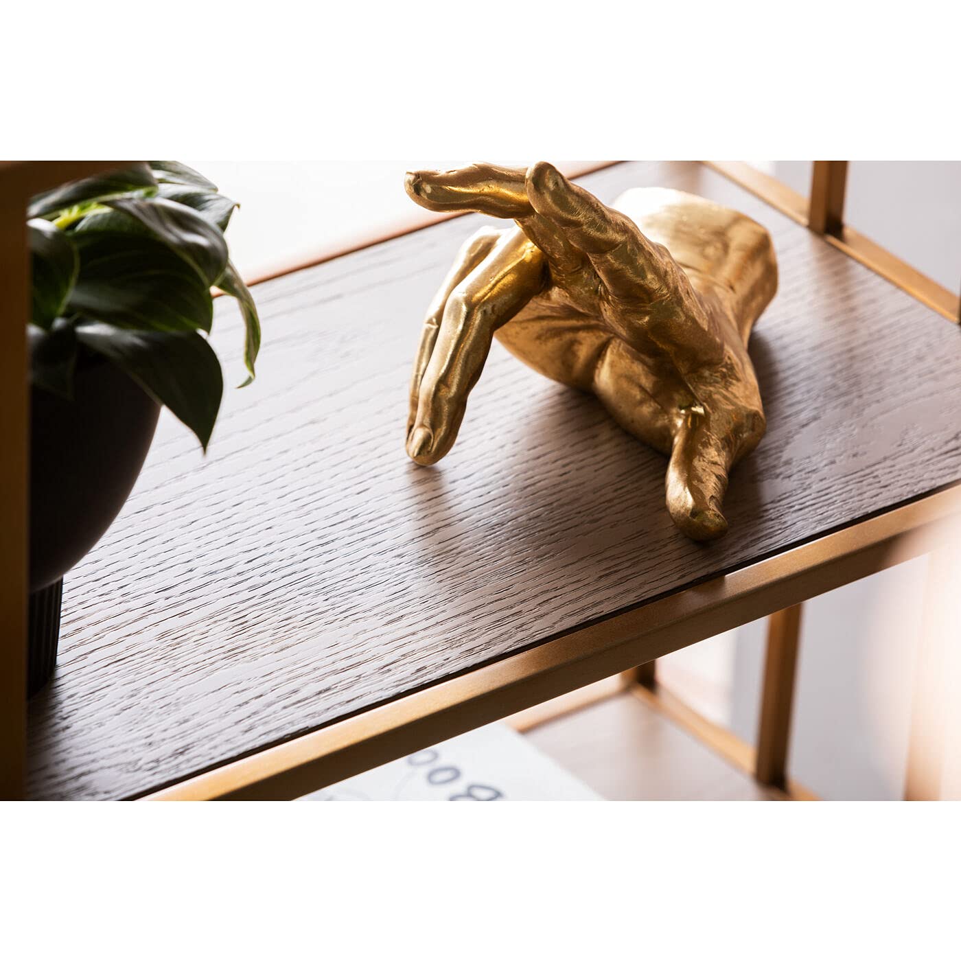 Kare Design fermalibri Holding Fingers (2 da Set), oro, motivo due mani, accessorio libreria, ordine libri, decorazione sala, studio, cameretta, 21 cm