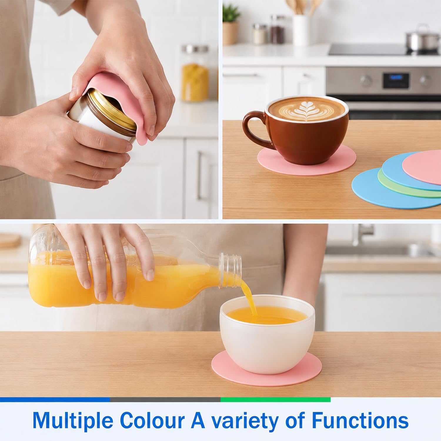 8Pcs Jar Opener Gripper Pad, Rubber Grippers For Opening Jars