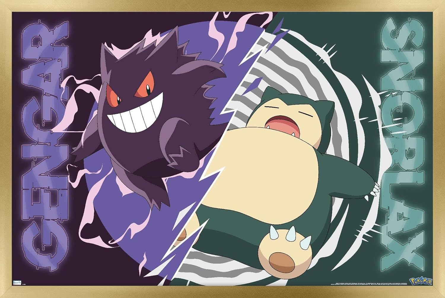 Trends International Pokémon - Gengar Snorlax Battle Wall Poster, 34L x 22.4W, Premium Unframed Version