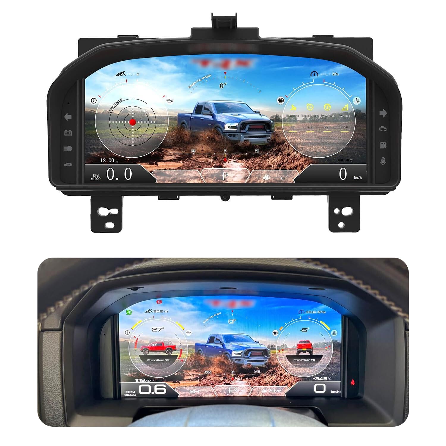 Car LCD Digital Dashboard for Dodge RAM1500 2008 2009 2010 2011 2012 Panel Instrument Cluster Cock Speedometer Replacement