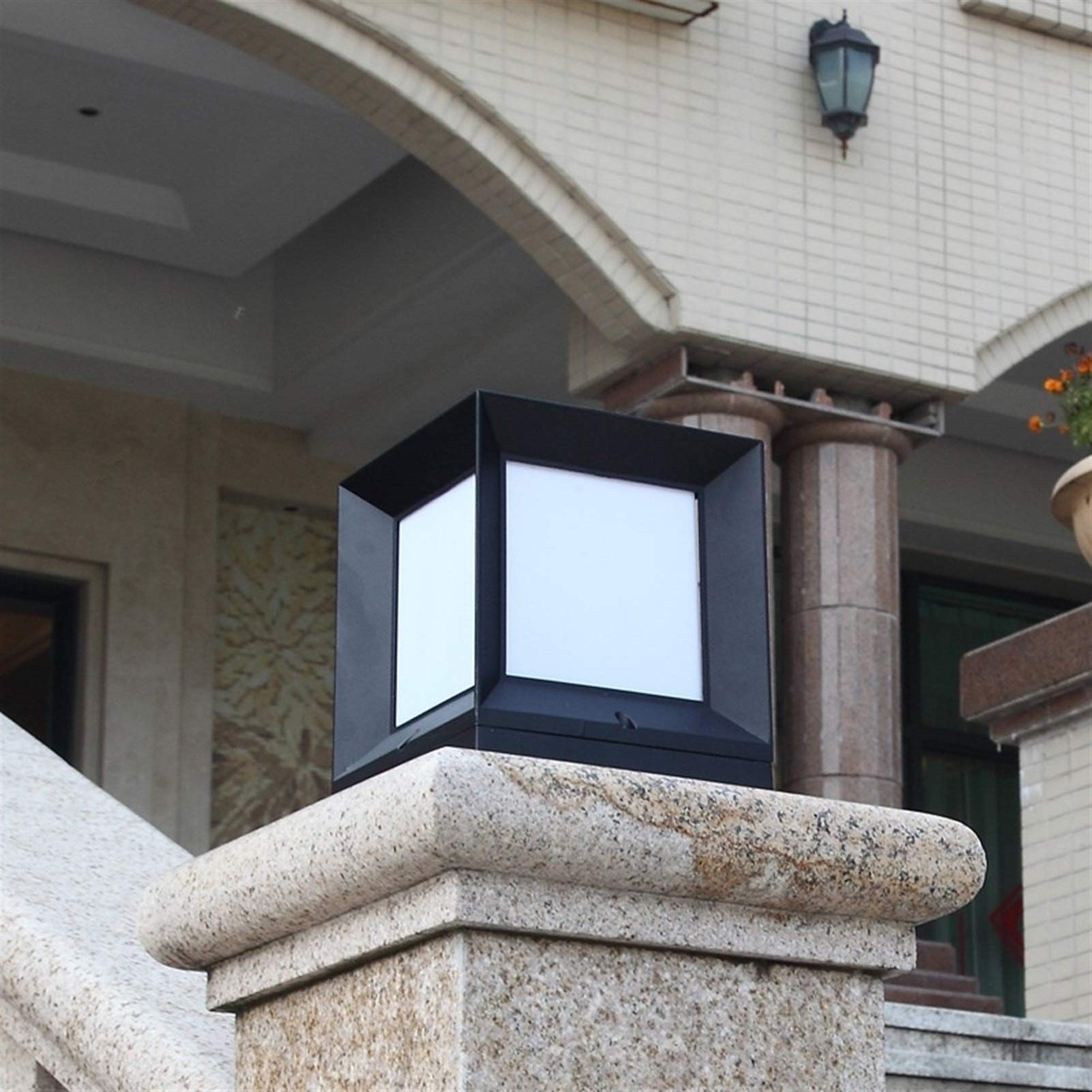 Lampada da cortile a LED per palo, semplicità Lampada da esterno IP65 Lampada a colonna impermeabile Lampada a colonna quadrata per terrazza Cortile Giardino Pali in legno Prato Patio Percorso Lampada