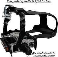 Vista 2 de YBEKI Pro-Grade Spin Bike Pedals with Toe Clips & 4D Adjustable Straps - 9/16" Alloy Spindle for Mountain Road Bikes/Peloton/Schwinn/Sunny Bikes