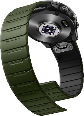 Ouwegaga Magnetic Bands Compatible with Garmin Fenix 8/Fenix 7/Fenix 6/Fenix 5 Watch Band, 22mm QuickFit Sport Silicone Strong Magnet Waterproof Strap for Fenix 8 7 6 Pro/Tactix 8 47mm/Fenix E/5 Plus