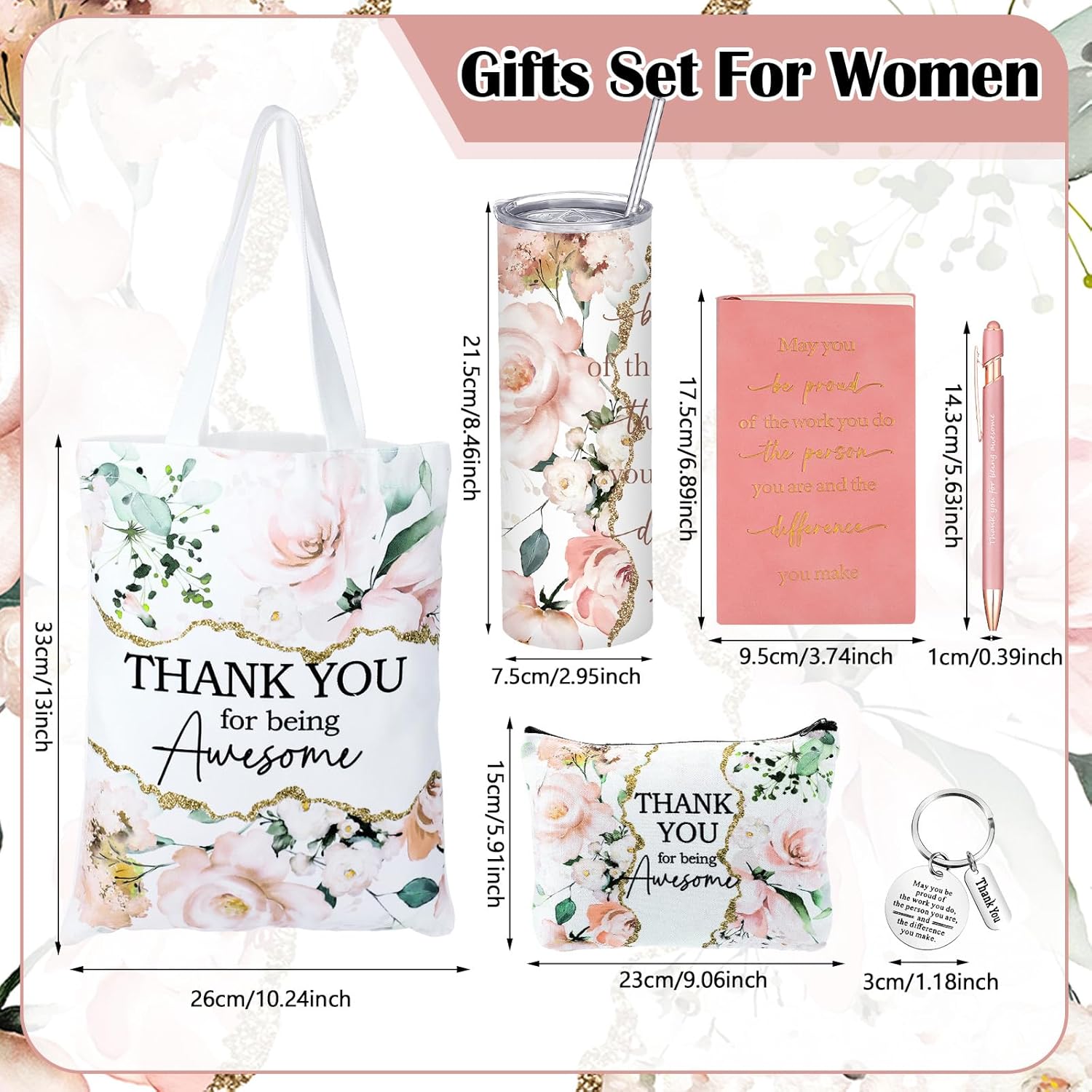 6 Pcs Valentines Day Gifts for Office Coworker Female Women Thank You May You Be Proud Ink Flower Gifts for Employee Staff Volunteer Administrative Professional Assistant(Artsy Style) - Image 4