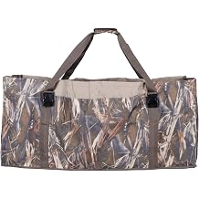 12 Slot Duck Bait Bag, Storage Bag for Duck Calls, 600D Oxford Fabric Camouflage Supply with Drainage Design and Adjustable Shoulder Straps