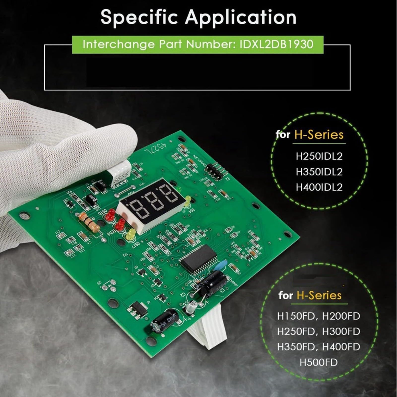 IDXL2DB1930 - Placa de repuesto para calefacción de piscina Hayward H400FDN, H350FDP, H250IDL2 con panel LED, resistente al agua salada, cable de 4 pines