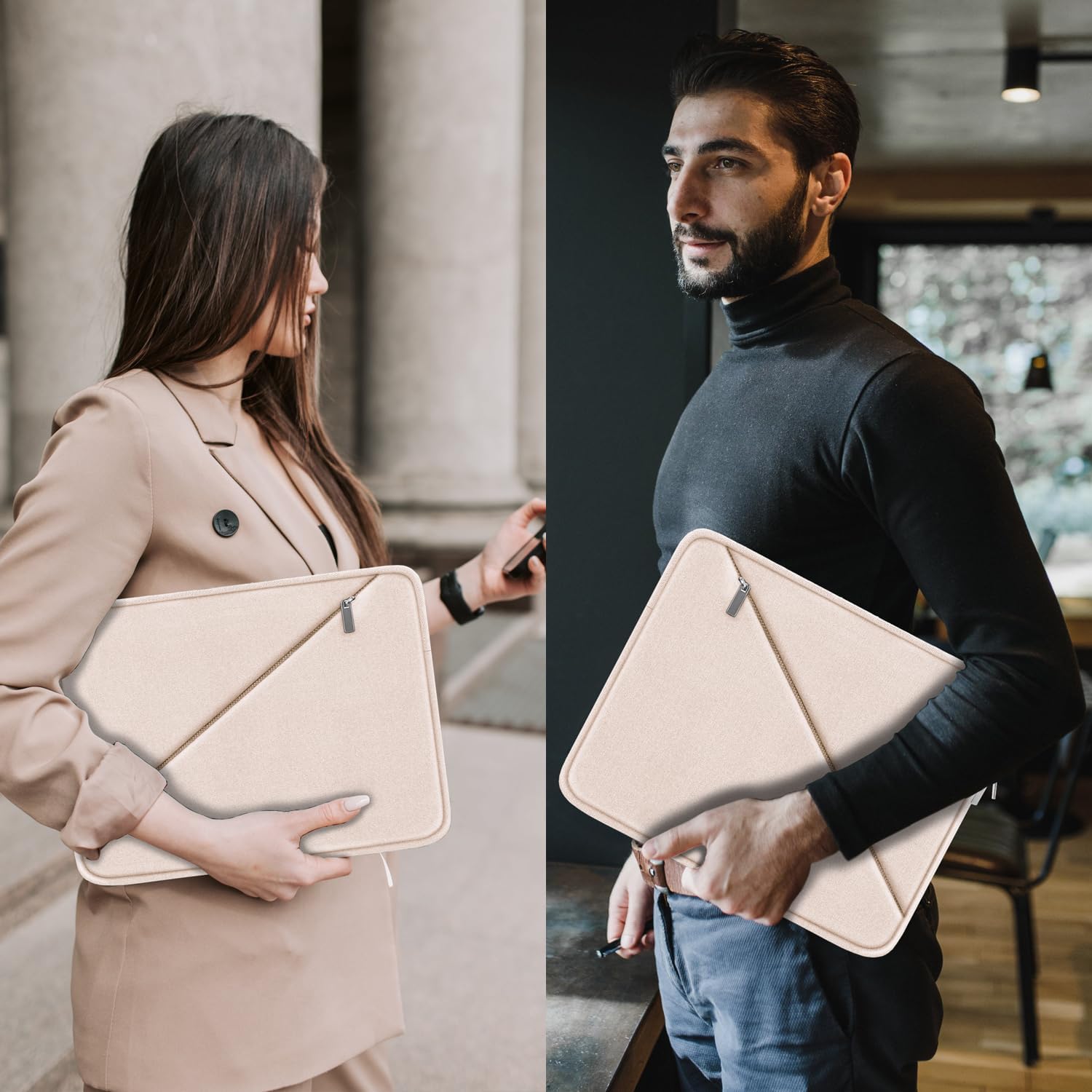 Laptop Sleeve 15.6 inch, Traveling Carrying Computer Bag with Zippered Pocket, Shockproof Protective Laptop Case Compatible for Apple Notebook, HP, Dell, Acer, Asus, Lenovo, Pink - Image 7