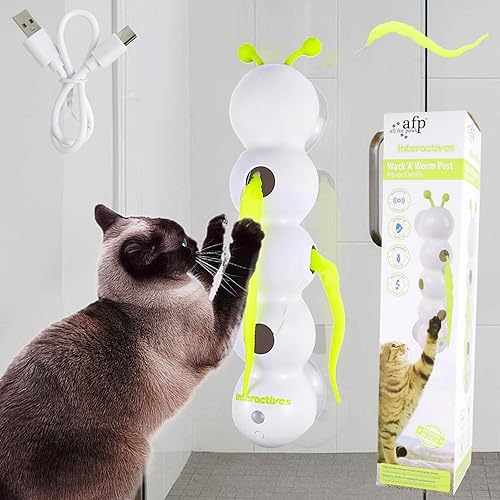 Caterpillar - Juguetes inteligentes para gatos, juguete interactivo de plumas para gatos con sensor de movimiento, juguete para gatos Whirlie para