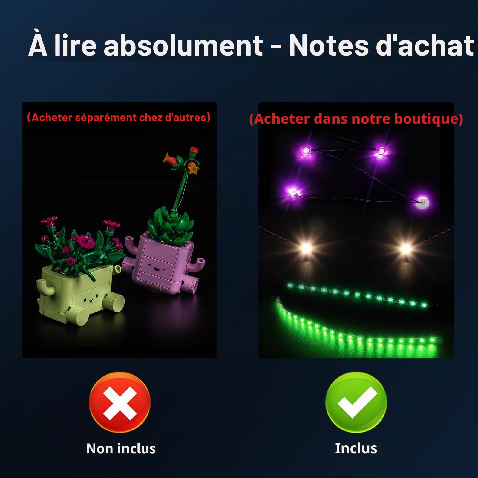Version mise à jour du kit d'éclairage LED compatible avec Lego Rocking Plants 11506 (aucun modèle), ensemble d'éclairage décoratif Compatible avec Lego 11506 Rocking Plants en briques modèle