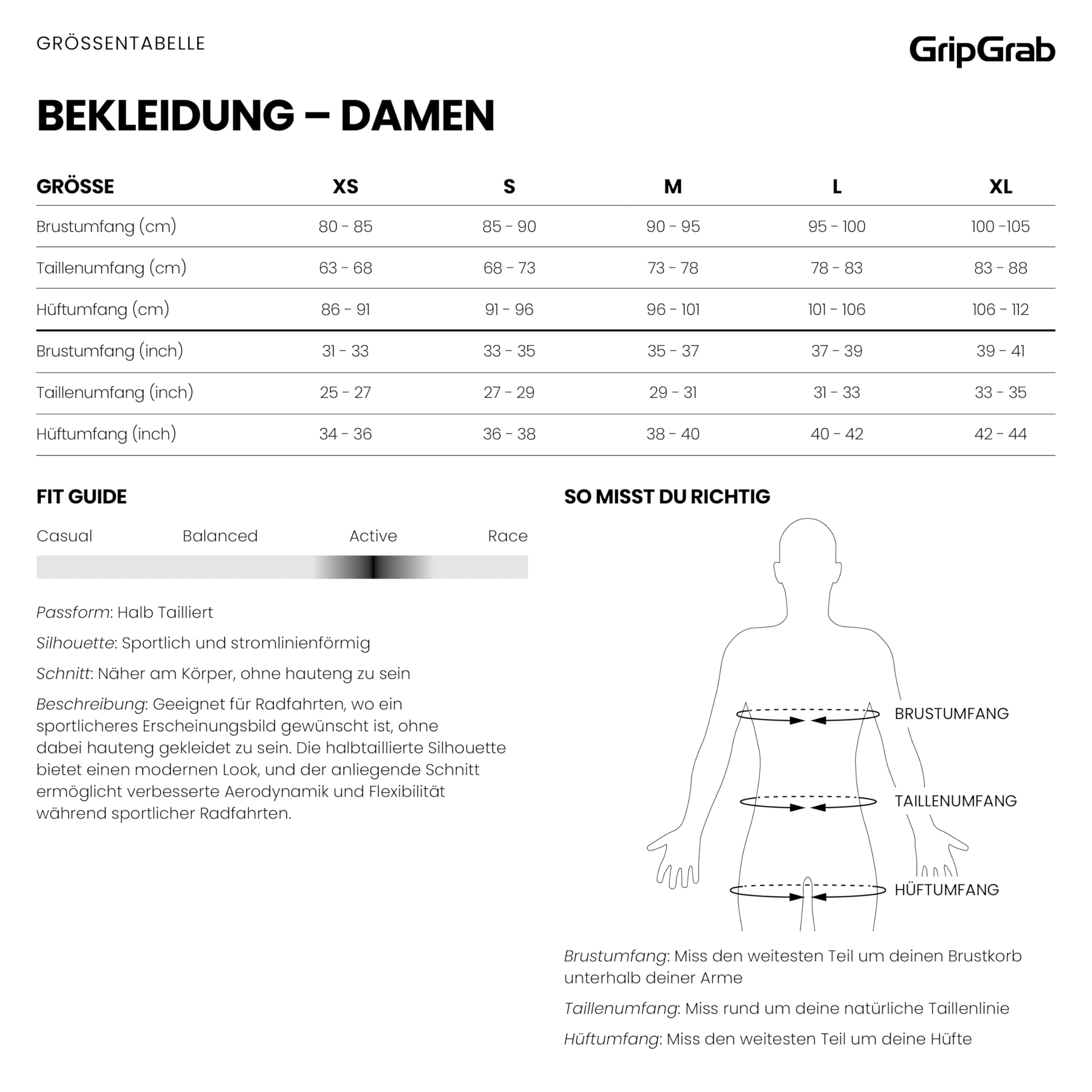 GripGrab Ride Radsport Kurzarmtrikot - Sommer Rennrad & MTB Fahrradtrikot | Damen Radtrikot mit UPF 50 UV-Schutz, Active Fit Passform, 3 Rückentaschen und durchgehendem YKK-Reißverschluss für Gravel