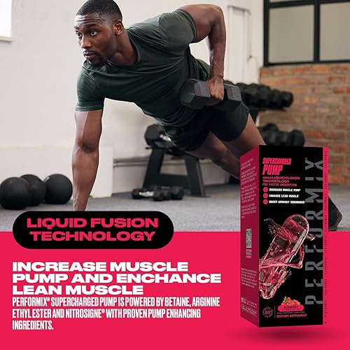 Miniatura 3 de PERFORMIX Supercharged Pump - Nitrosigine y Betaína Suplemento de preentrenamiento - Acelerador de bomba muscular - Refuerzo de resistencia y fuerza